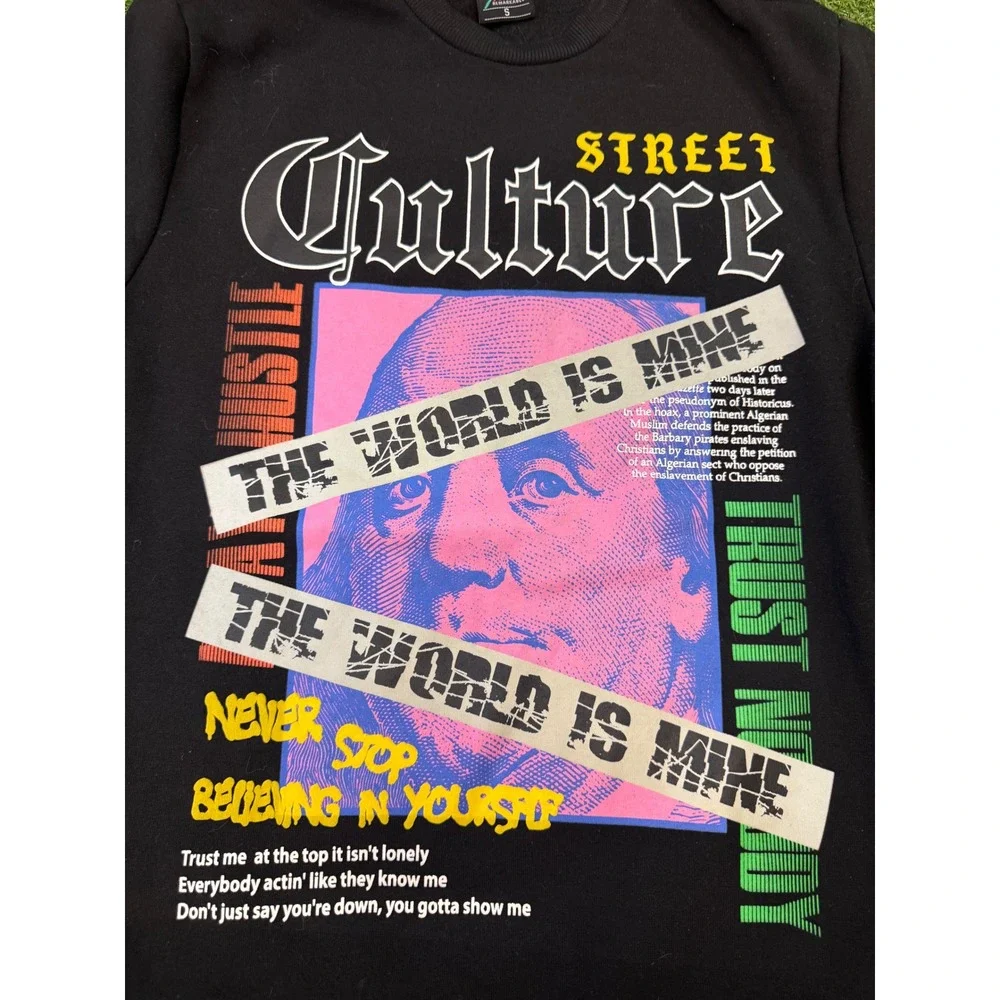 Switch Remarkable Street Culture Graphic Sweatshirt Black Ben Franklin‎ Small